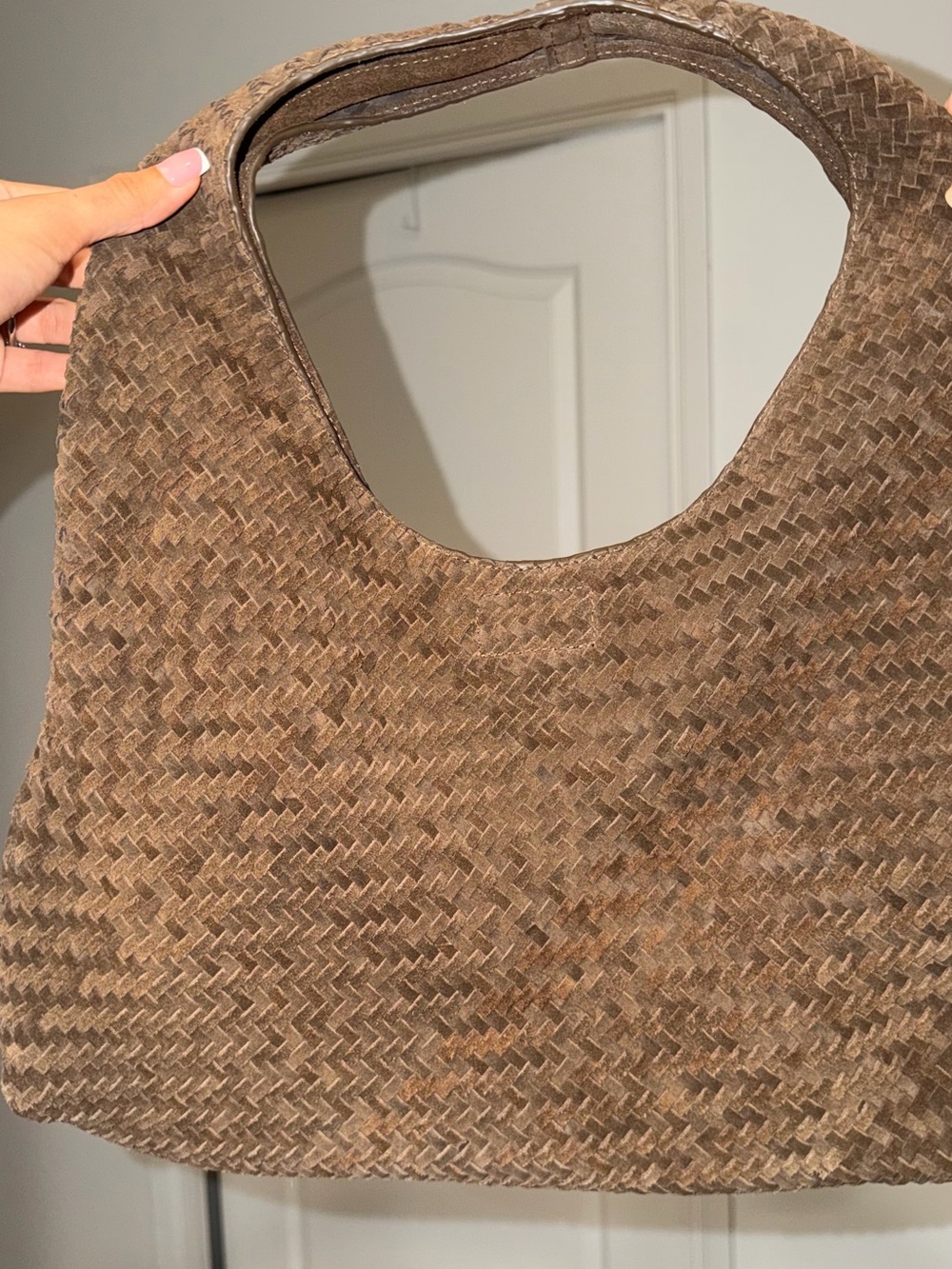 Mango Exclusive Online Braided Leather Shoulder Bag Brown NWOT - Picture 13 of 13